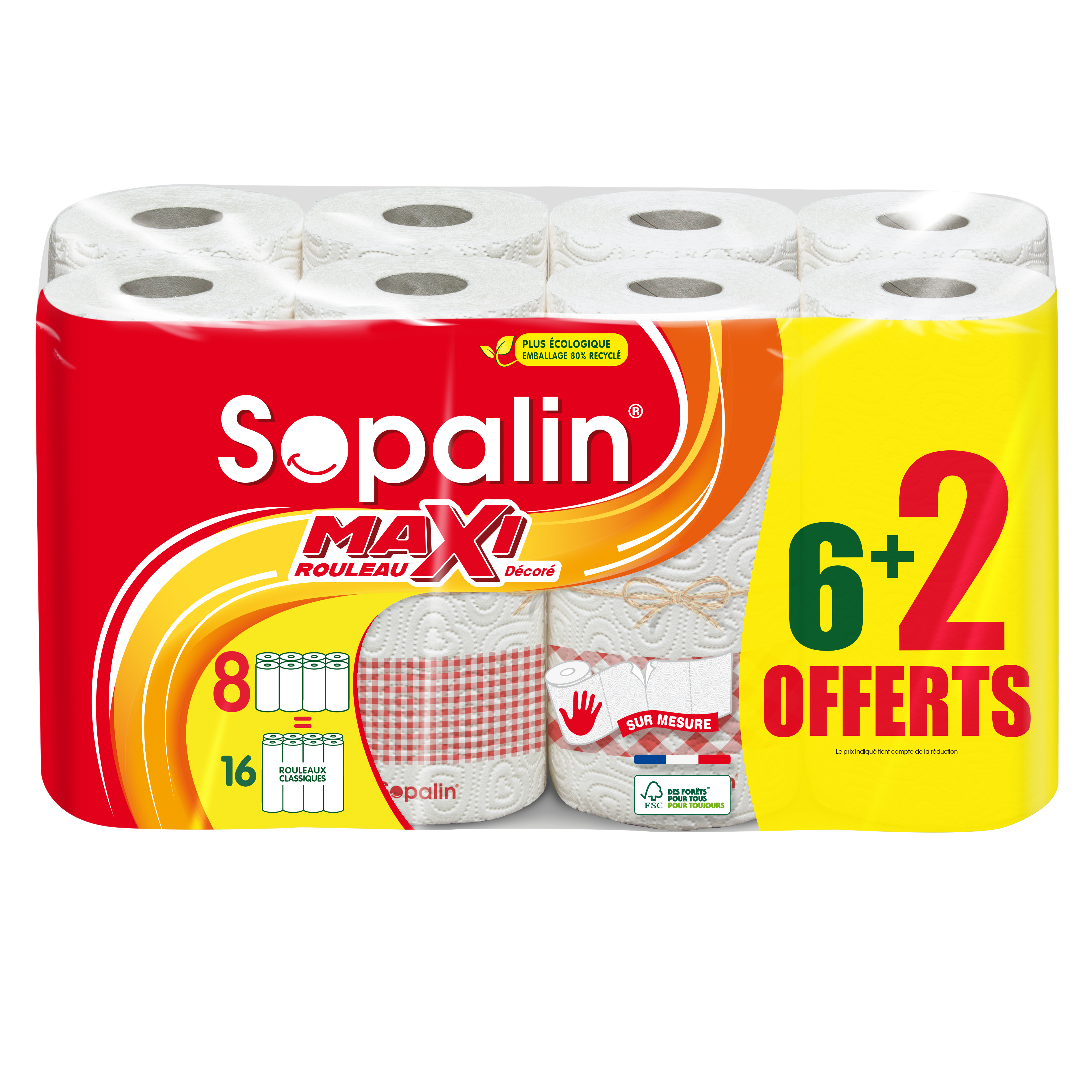 SOPALIN ESSUIE-TOUT SUR MESURE 3 MAXI = 6 ROULEAUX, 3 MAXI