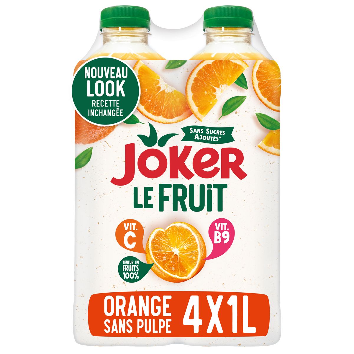 JOKER Jus d'orange Le Fruit sans pulpe sans sucres ajoutés 4x1l pas ...