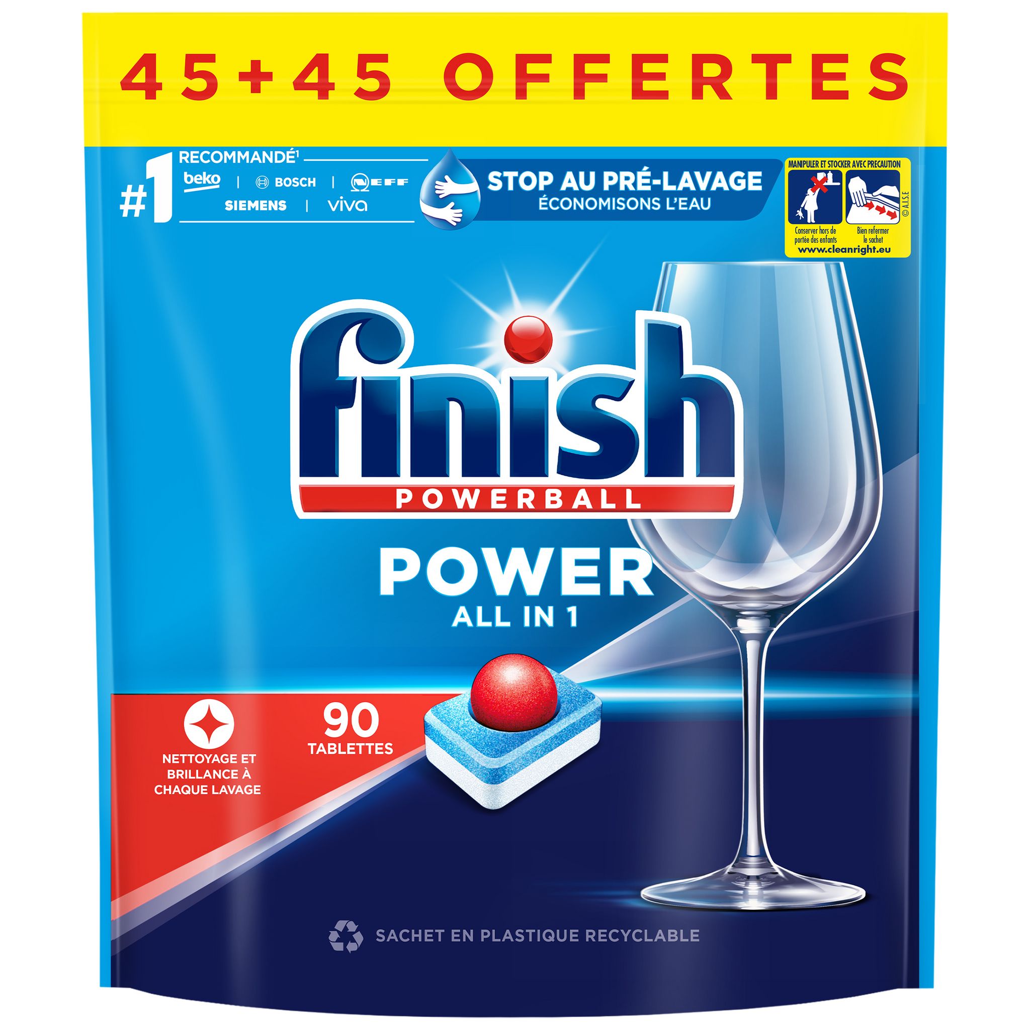 FINISH Powerball Tablettes lave-vaisselle hydrosoluble tout-en-1