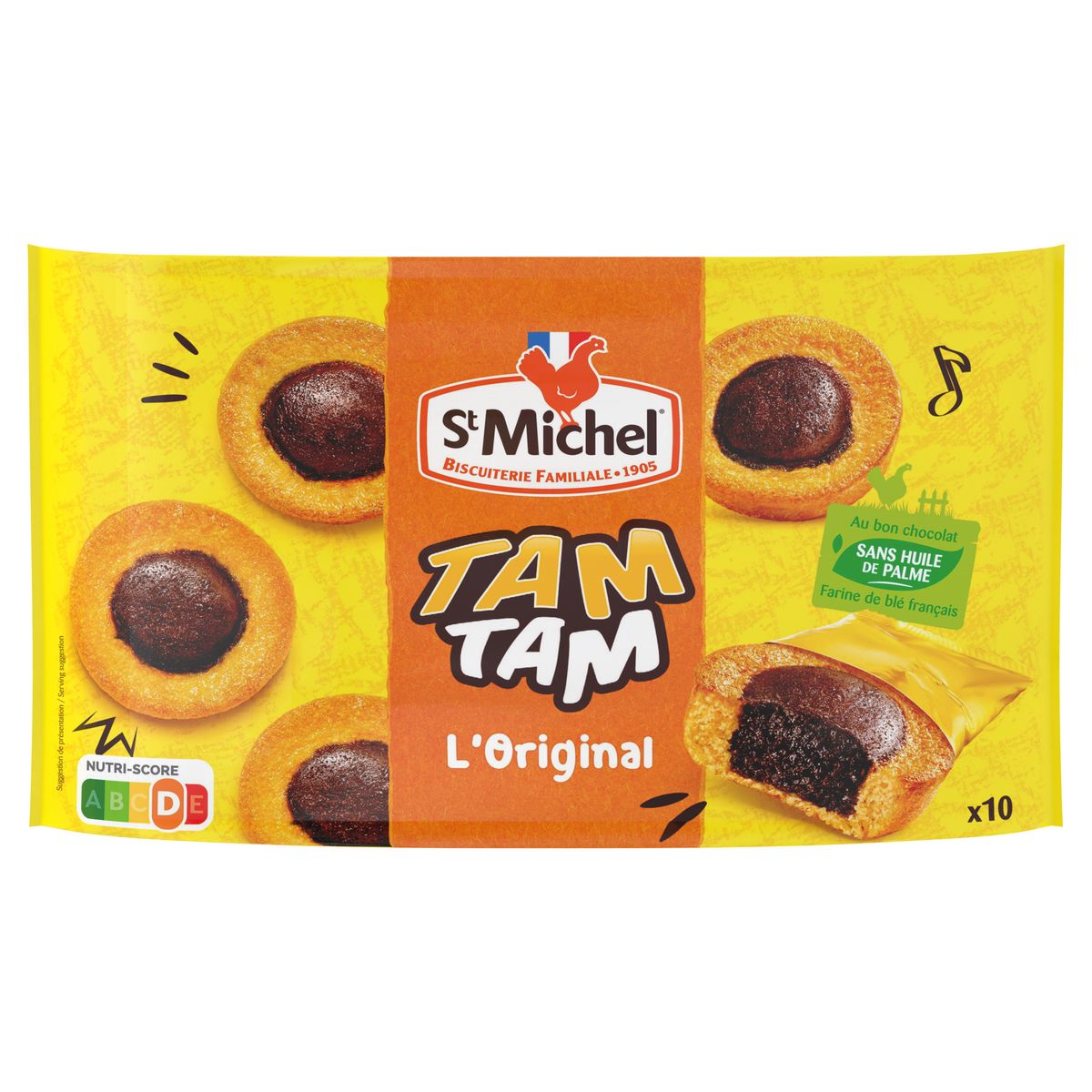 ST MICHEL Tam Tam l'original sans huile de palme sachets individuels 10 gâteaux 275g