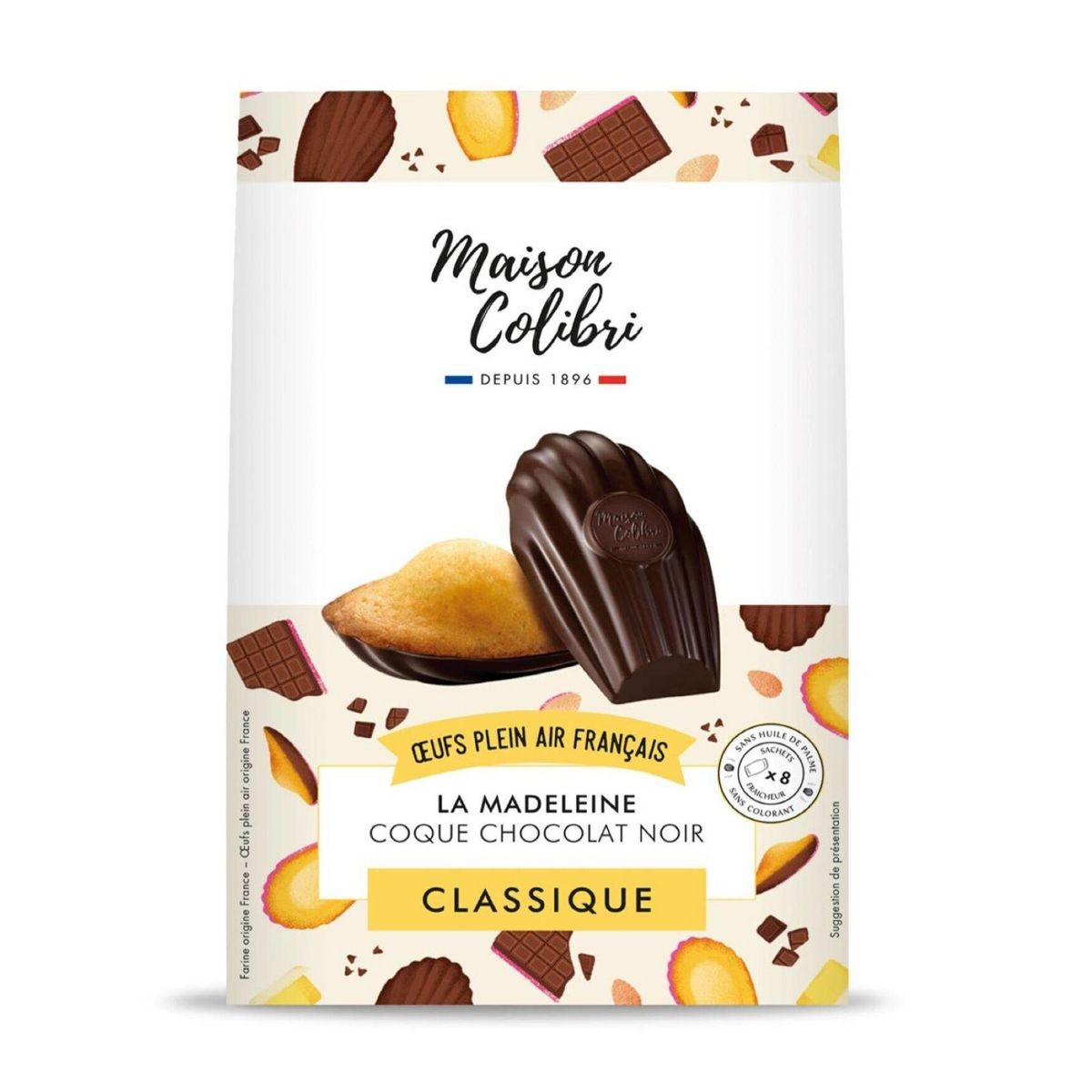 Madeleines coque chocolat noir, Maison Colibri (x 8, 240 g)