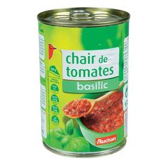 AUCHAN Chair de tomates au basilic en boîte 400g