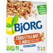 BJORG Croustillant bio céréales 3 noix 450g
