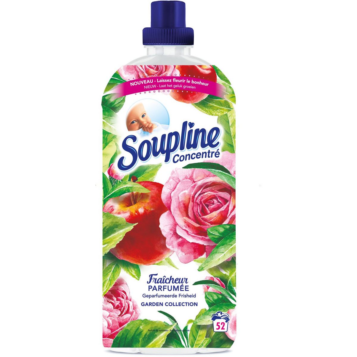 SOUPLINE Assouplissant concentré fraîcheur parfumé coco 52 lavages 1,2l pas  cher 