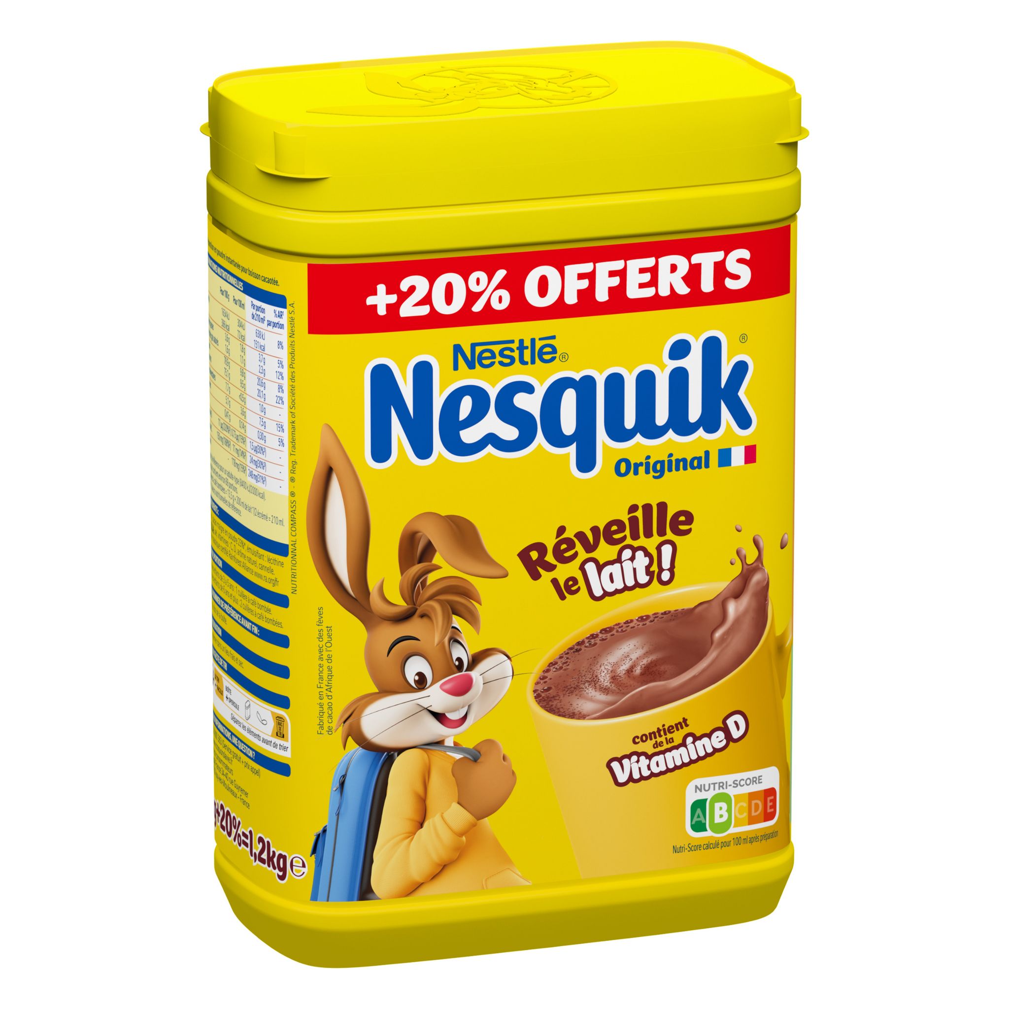 NESQUIK Chocolat en poudre en sticks individuels 20 sticks 162g pas cher 