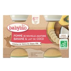 BABYBIO Petit pot dessert pomme banane lait de coco bio dès 6 mois 2x130g