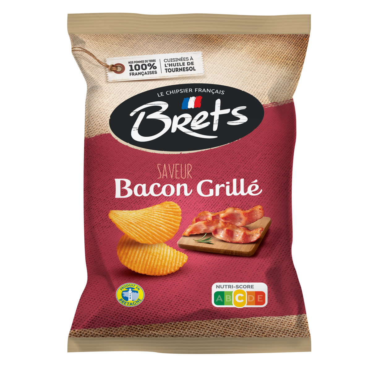 BRETS Chips ondulées saveur bacon grillé 125g