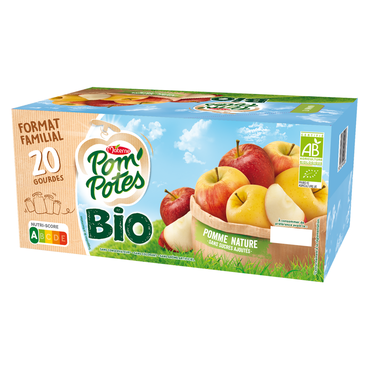 Compote pomme s/sucres ajoutés POM'POTES : les 20 gourdes de 90 g à Prix  Carrefour