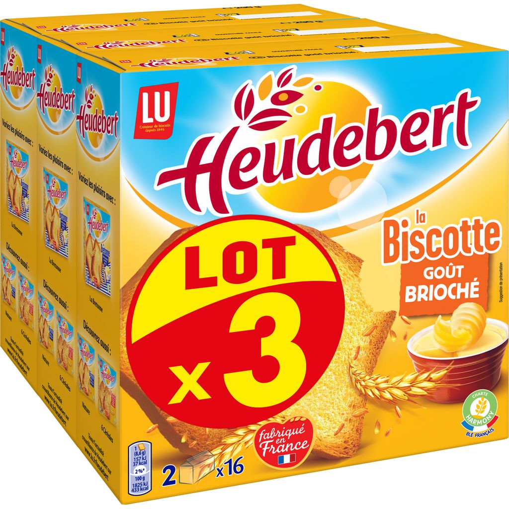 Heudebert Biscottes briochee 2x16 - 290g, Mon Panier Latin
