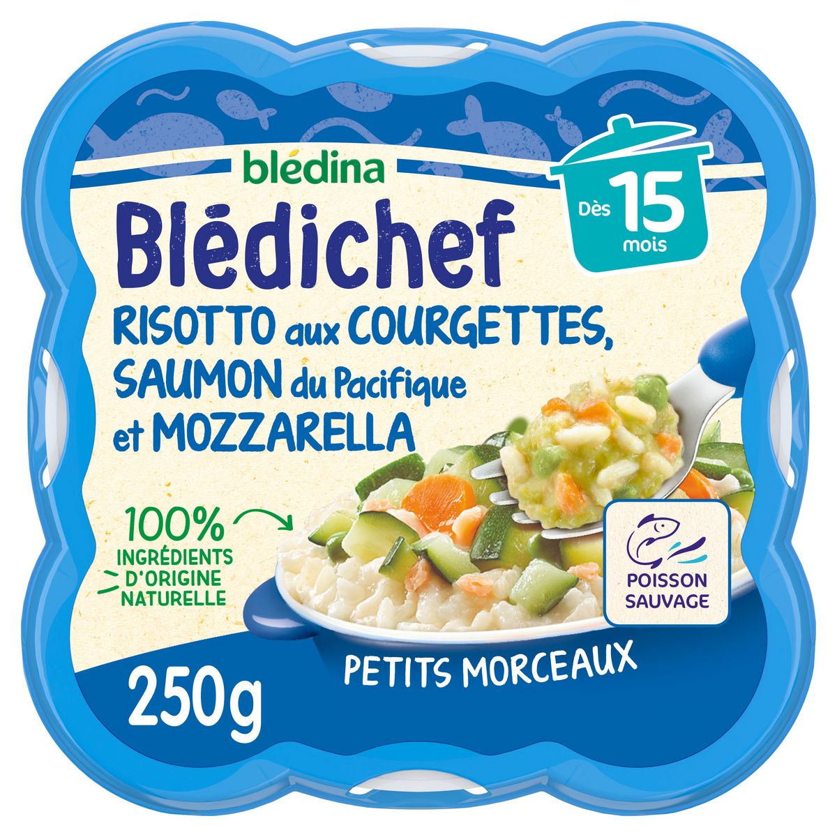 BLEDINA Blédichef assiette risotto courgettes saumon et mozzarella dès 15 mois 250g