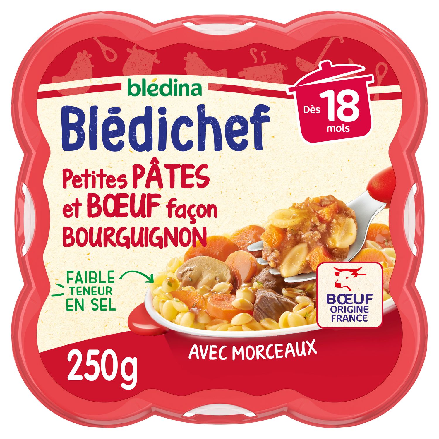 BLEDINA Blédichef assiettes légumes viandes dès 15 mois 2x250g et 2x230g  pas cher 