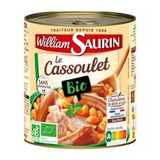 WILLIAM SAURIN Cassoulet mitonné bio sans conservateur 840g