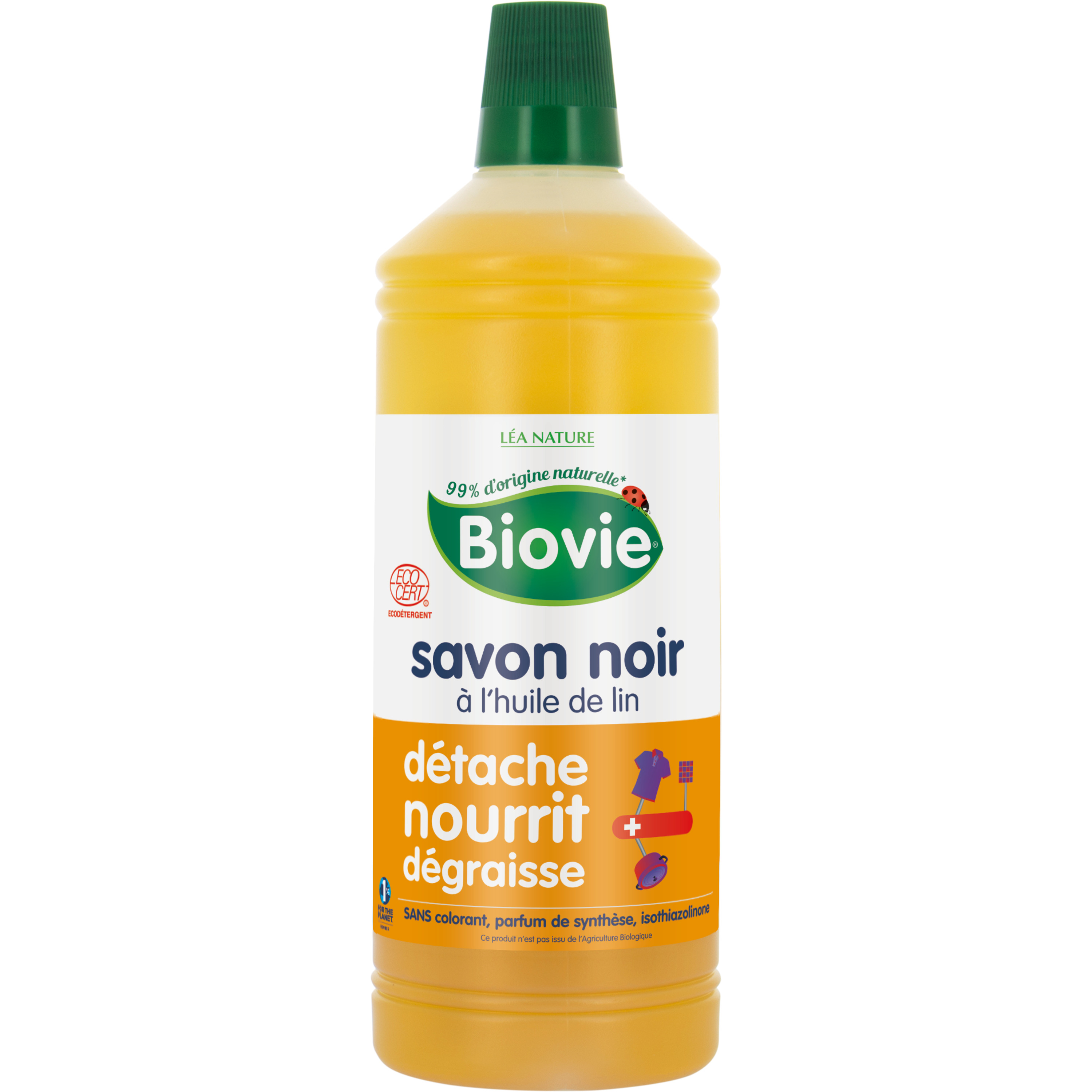 AUCHAN BETTER LIFE Savon noir liquide à l'huile de lin 1l pas cher