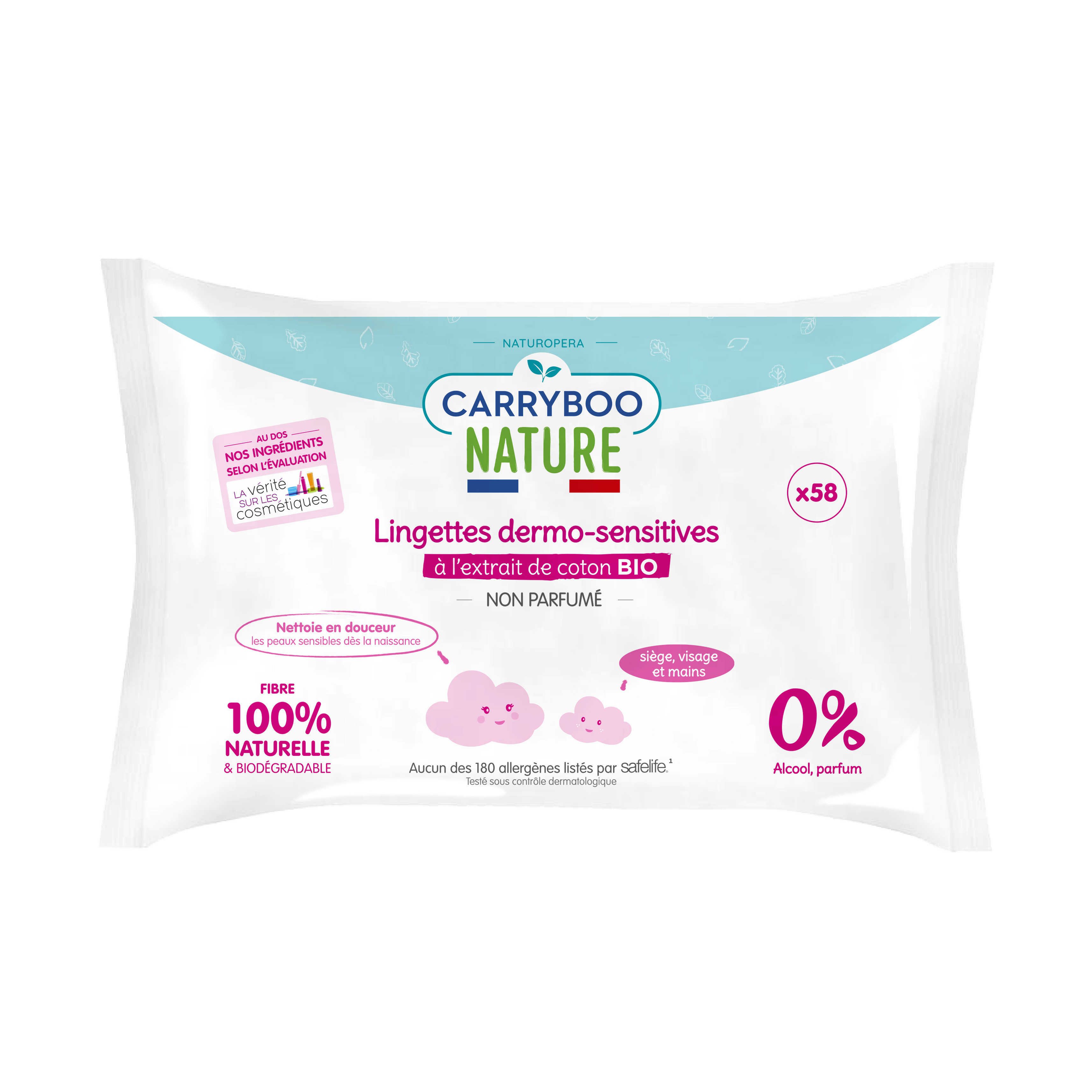 Lingettes en coton biodégradable