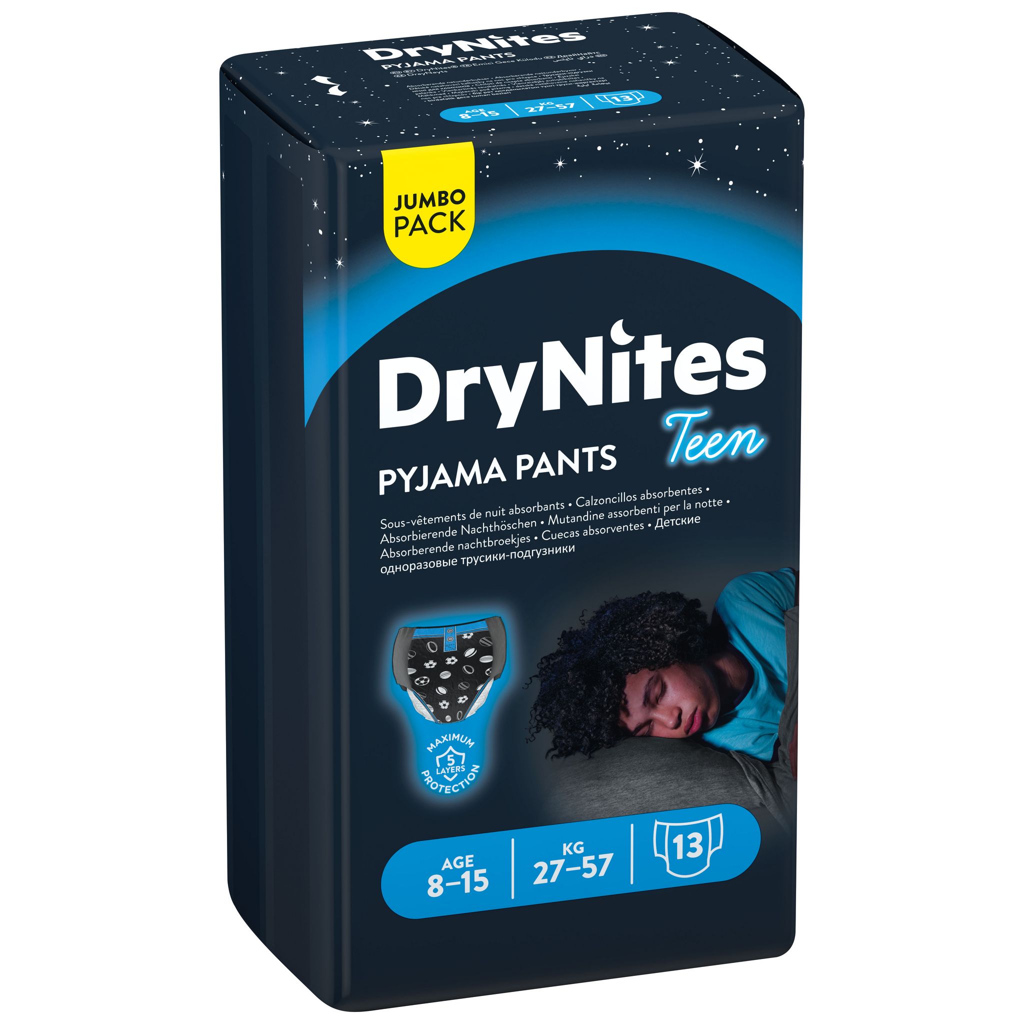 HUGGIES DryNites Jumbo Garçon 8-15 ans (27-57kg) x13 13 slips pas