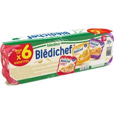 BLEDINA Blédichef assiettes 3 variétés viandes légumes dès 18 mois 6x250g