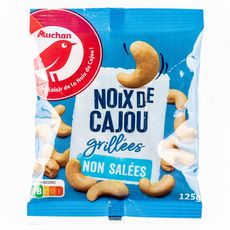 AUCHAN Noix de cajou grillées sans sel ajouté 125g pas cher 