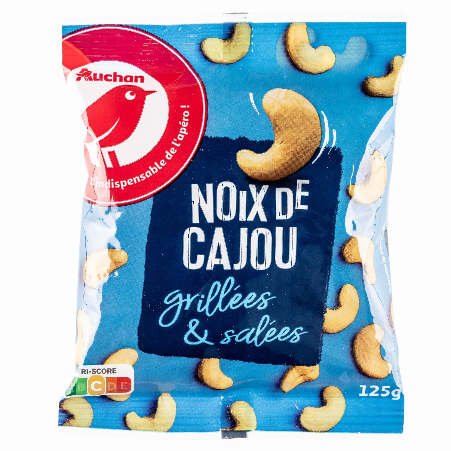 AUCHAN Noix de cajou grillées sans sel ajouté 125g pas cher 