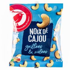 AUCHAN Noix de cajou grillées et salées 125g pas cher 