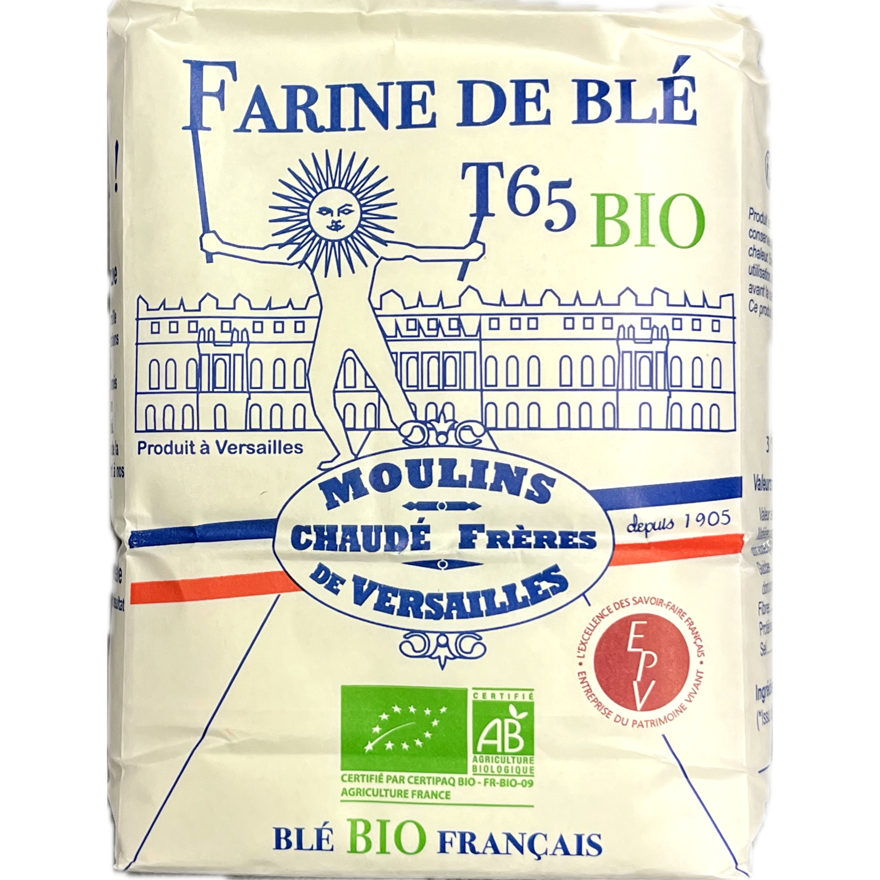 Moulins de Versailles Farine complète de Blé T150 Bio 1kg - Naturalia  Courses en ligne et offres