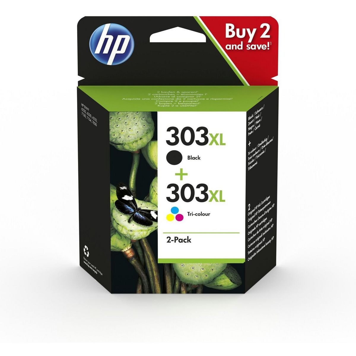 HP Pack de 2 Cartouches d'encre 303 XL Noir et Couleur