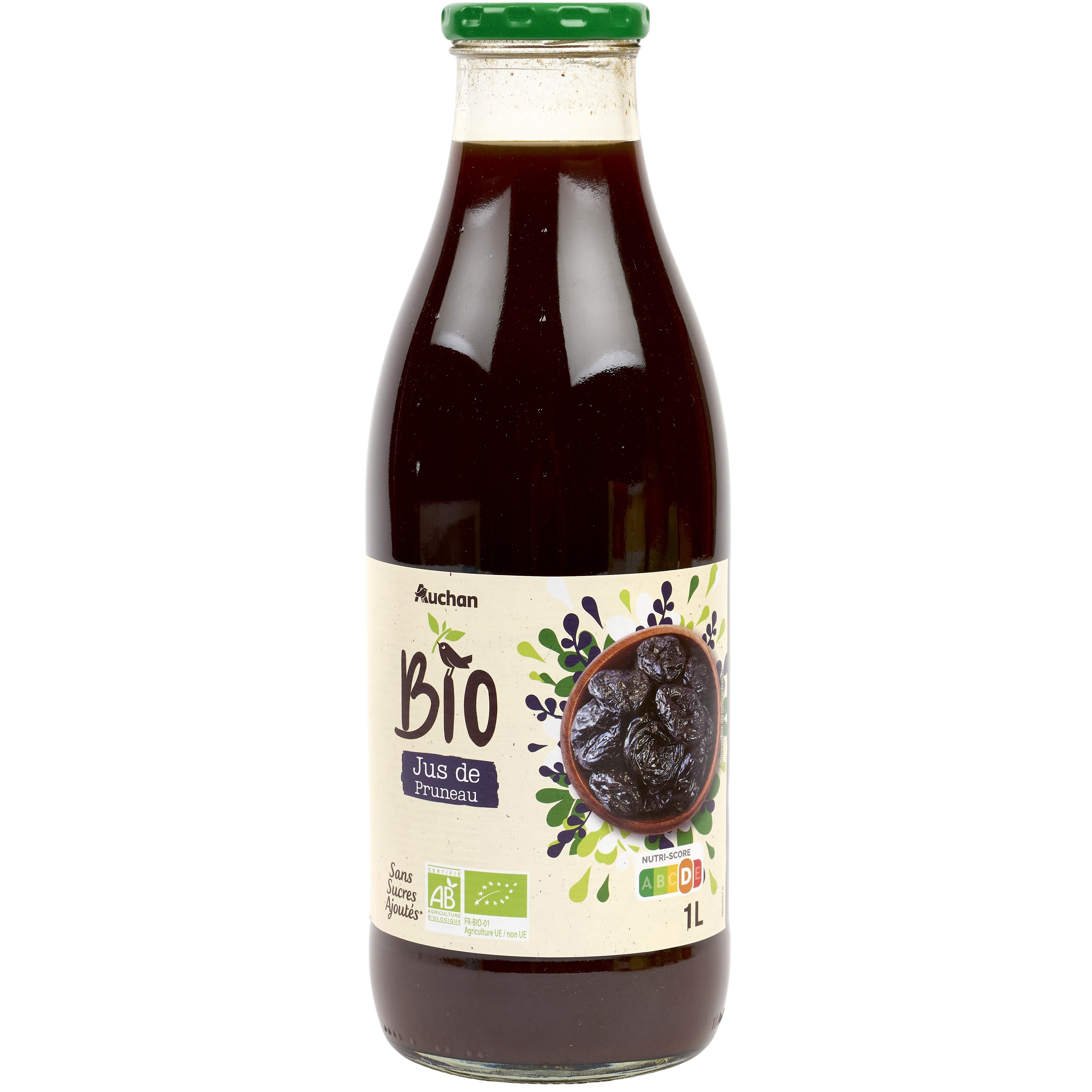 Jus de pruneaux bio pur fuit pressé CARREFOUR BIO : La bouteille