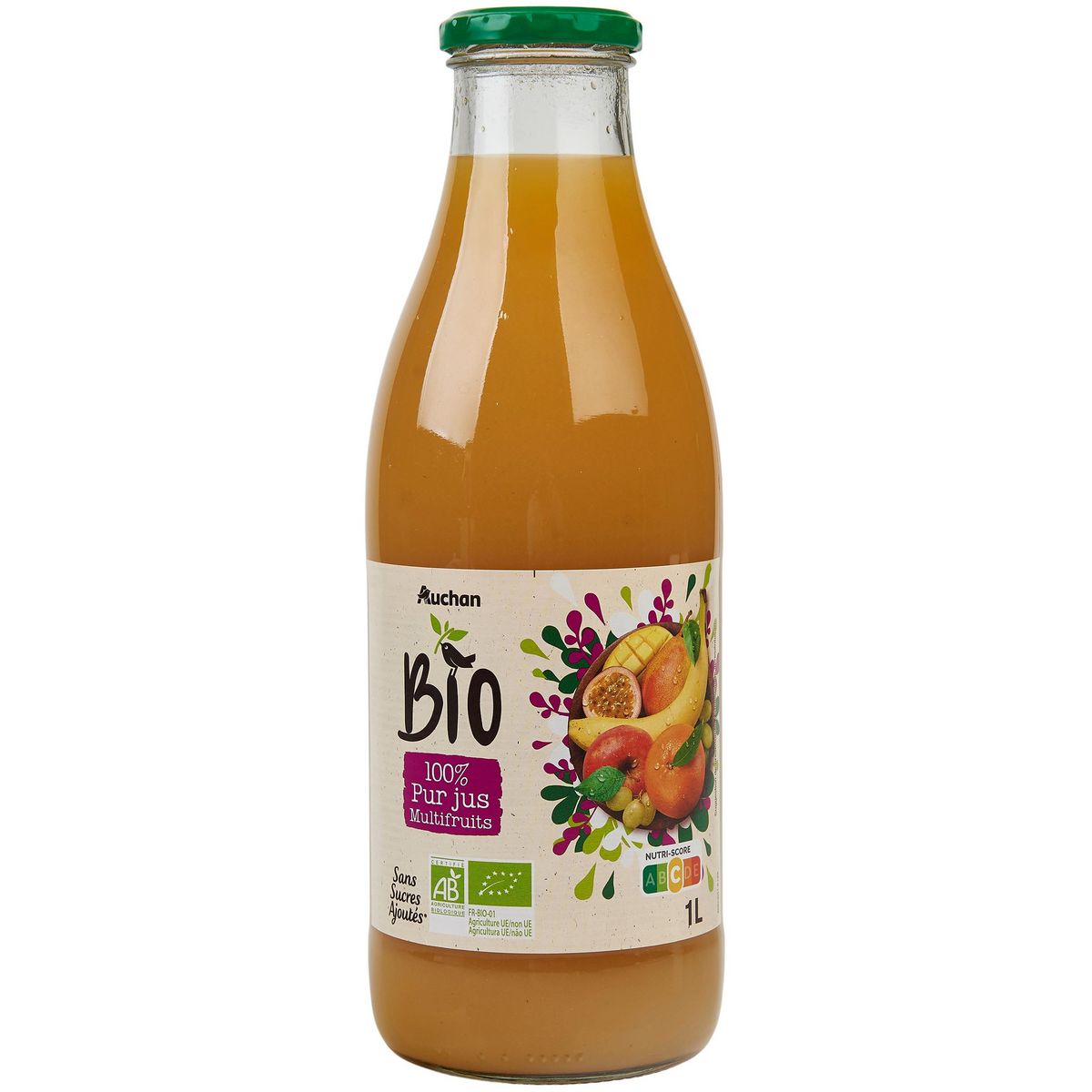 Auchan Bio Pur Jus Multifruits Bouteille Verre L Pas Cher Auchan Fr