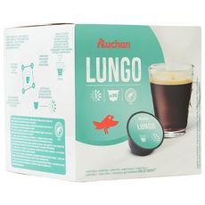 AUCHAN Capsules de café lungo compatibles Dolce Gusto 30 dosettes 210g