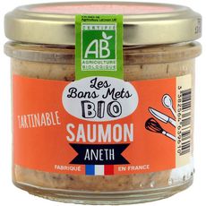 LES BONS METS BIO Tartinable au saumon aneth 90g
