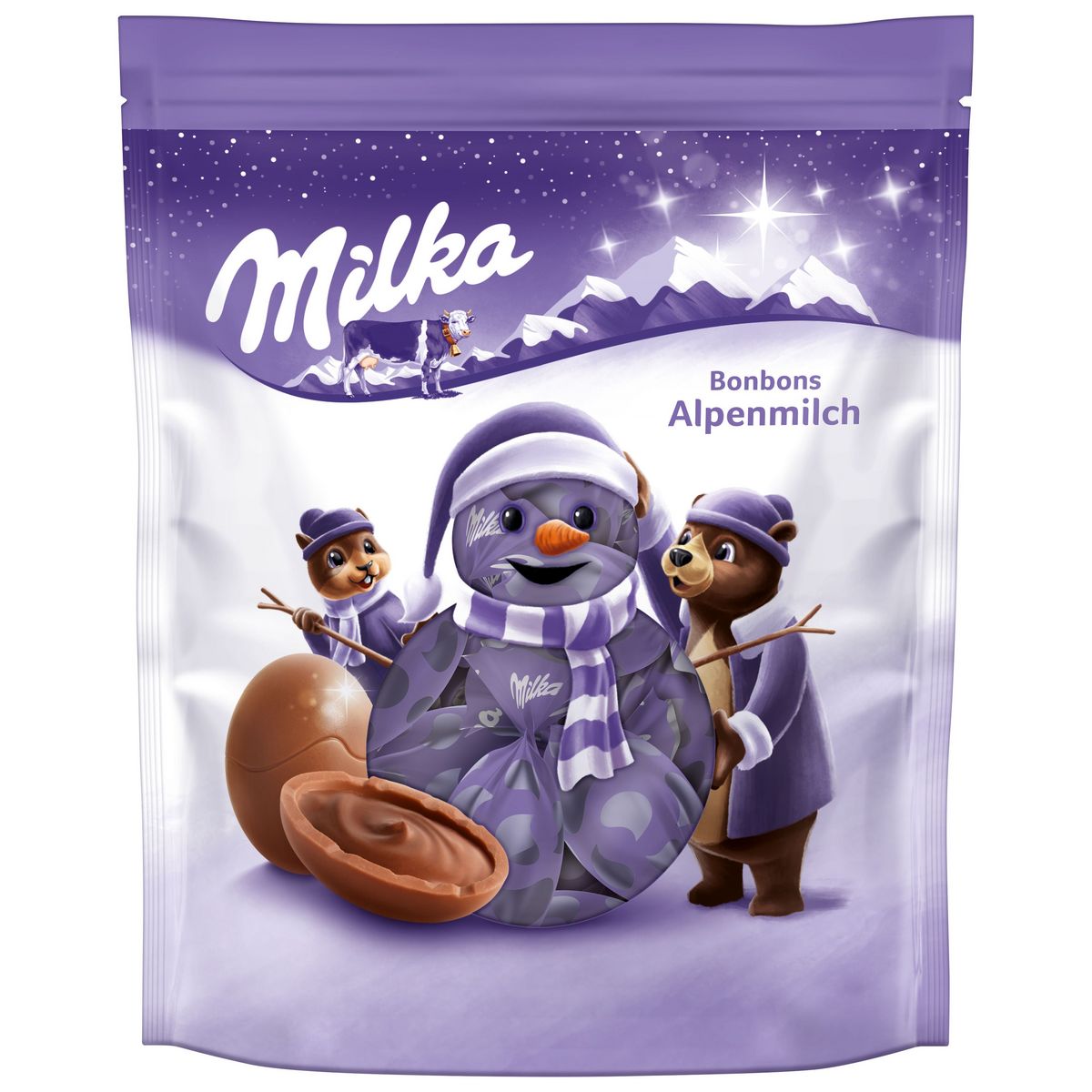 MILKA Bonbons de Noël au chocolat au lait fourrés 86g pas cher