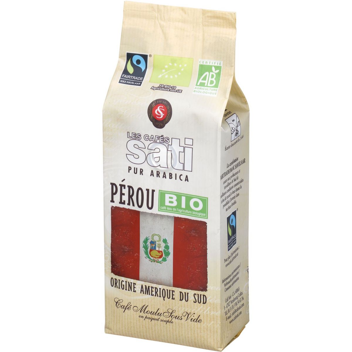 Café en grains pur Arabica intensité 7 Bio NATURELA : le paquet de