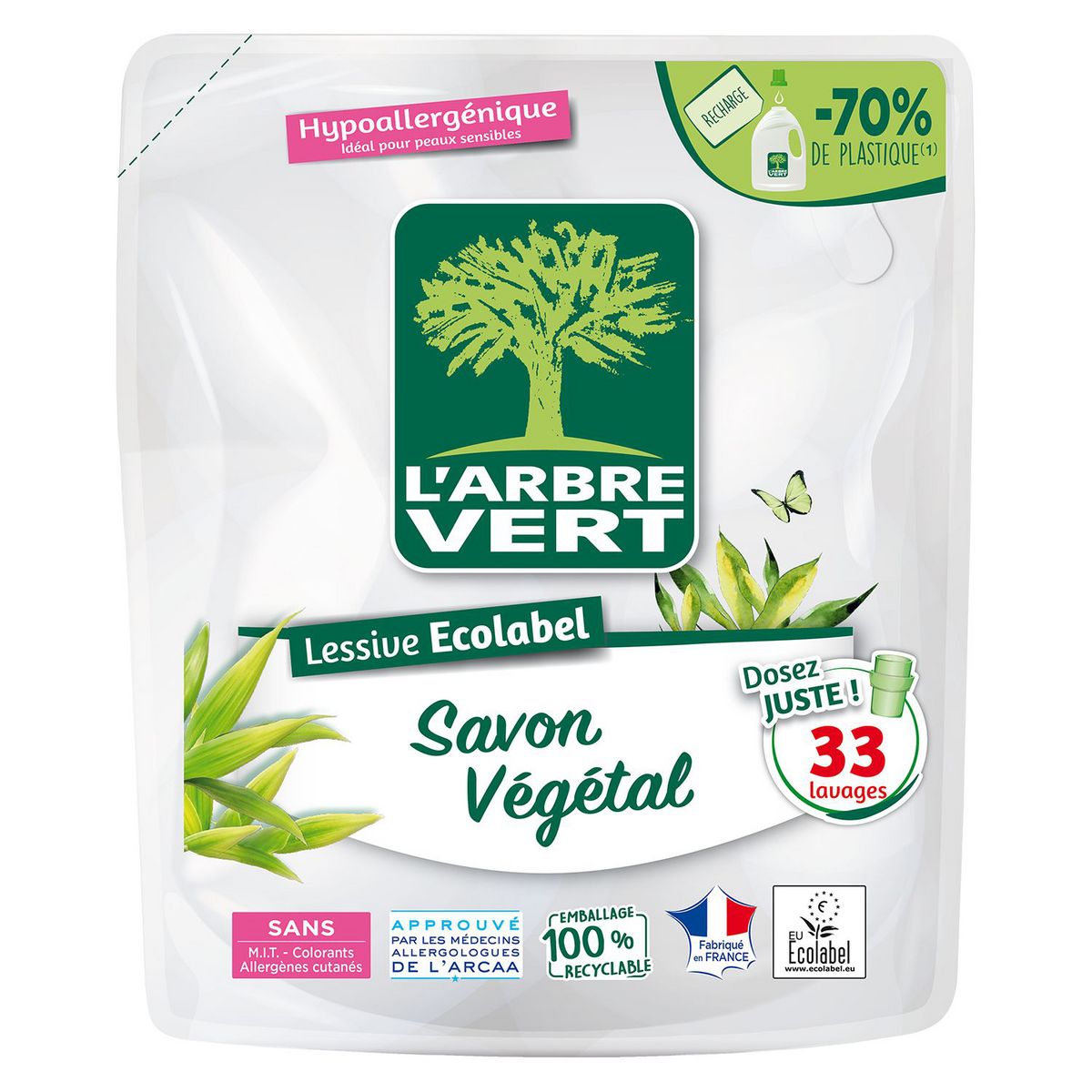 Lessive liquide écologique peau sensible L'Arbre Vert 1,5l