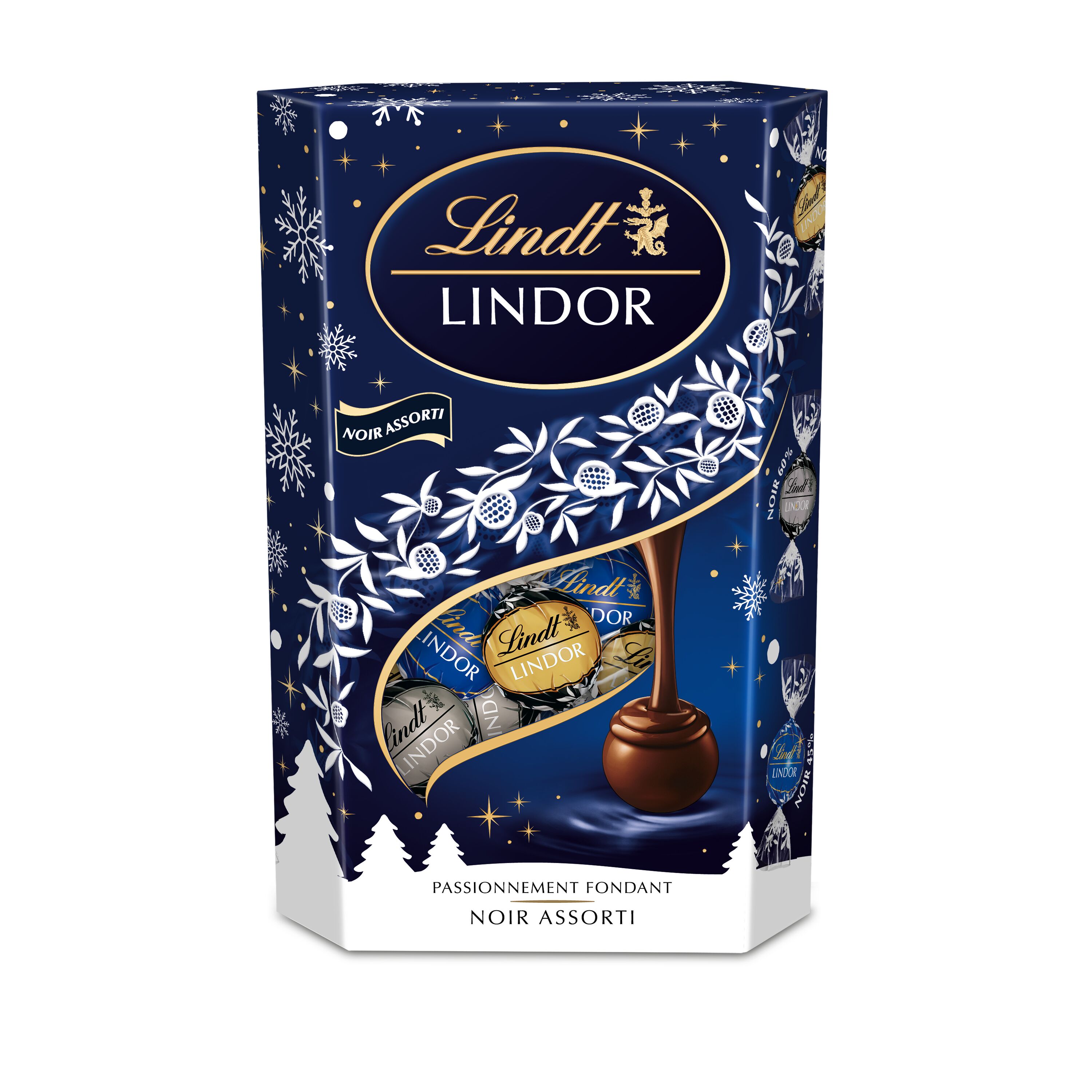 Lindor Lindt Assortiments de bouchées aux chocolats noir 45%, 60% et 70%,  fourrés d un suprême fondant. 337g 