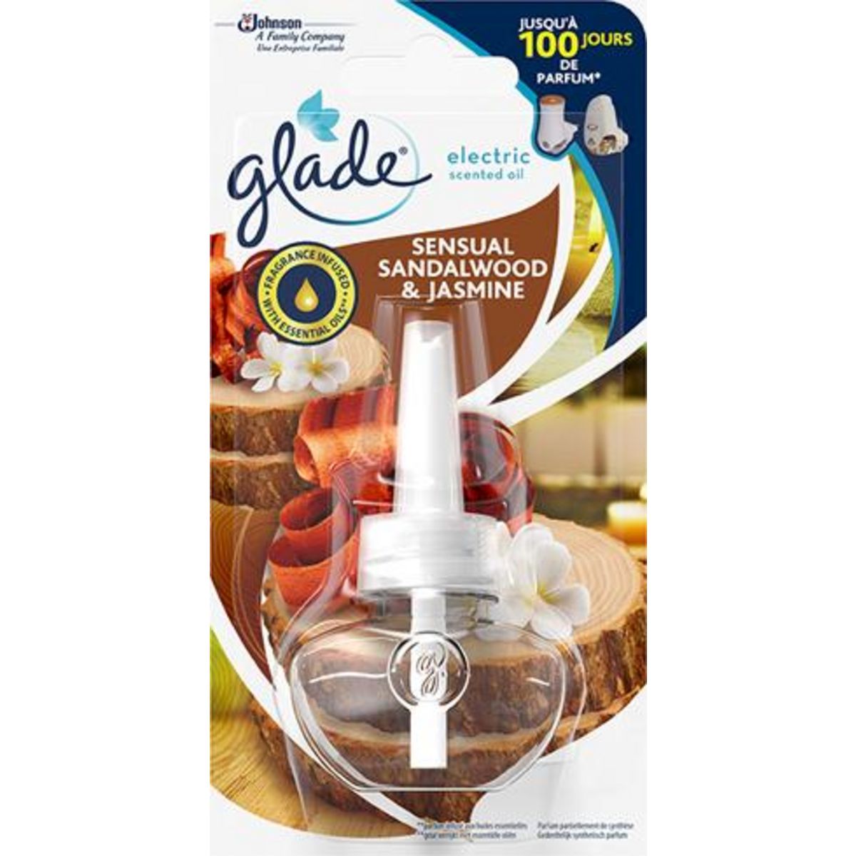 GLADE Recharge pour diffuseur électrique bois de santal et jasmin 20ml pas  cher 