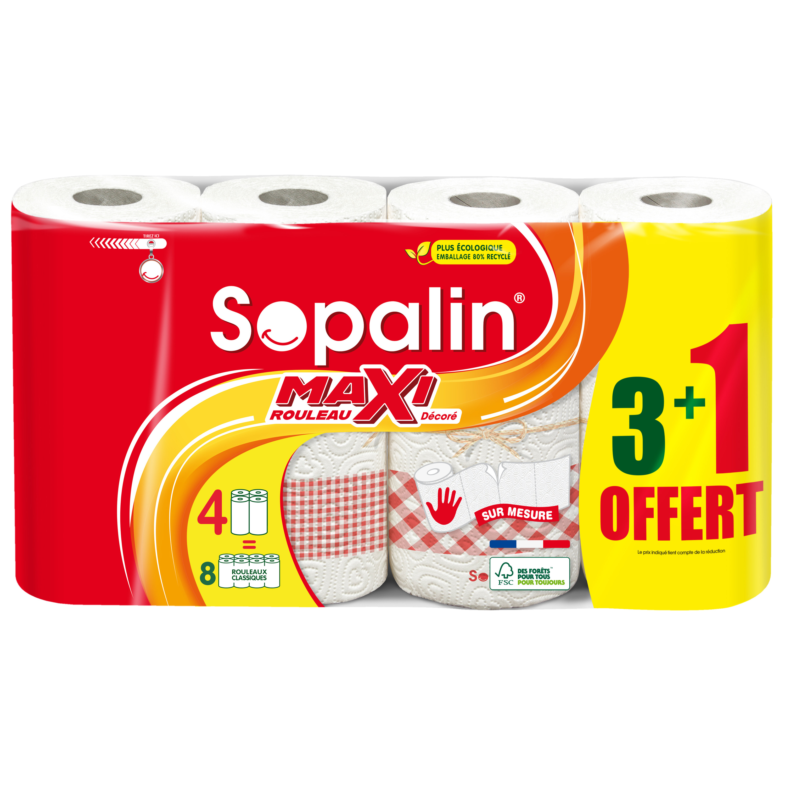 SOPALIN Essuie tout maxi rouleaux décorés = 8 classiques 4