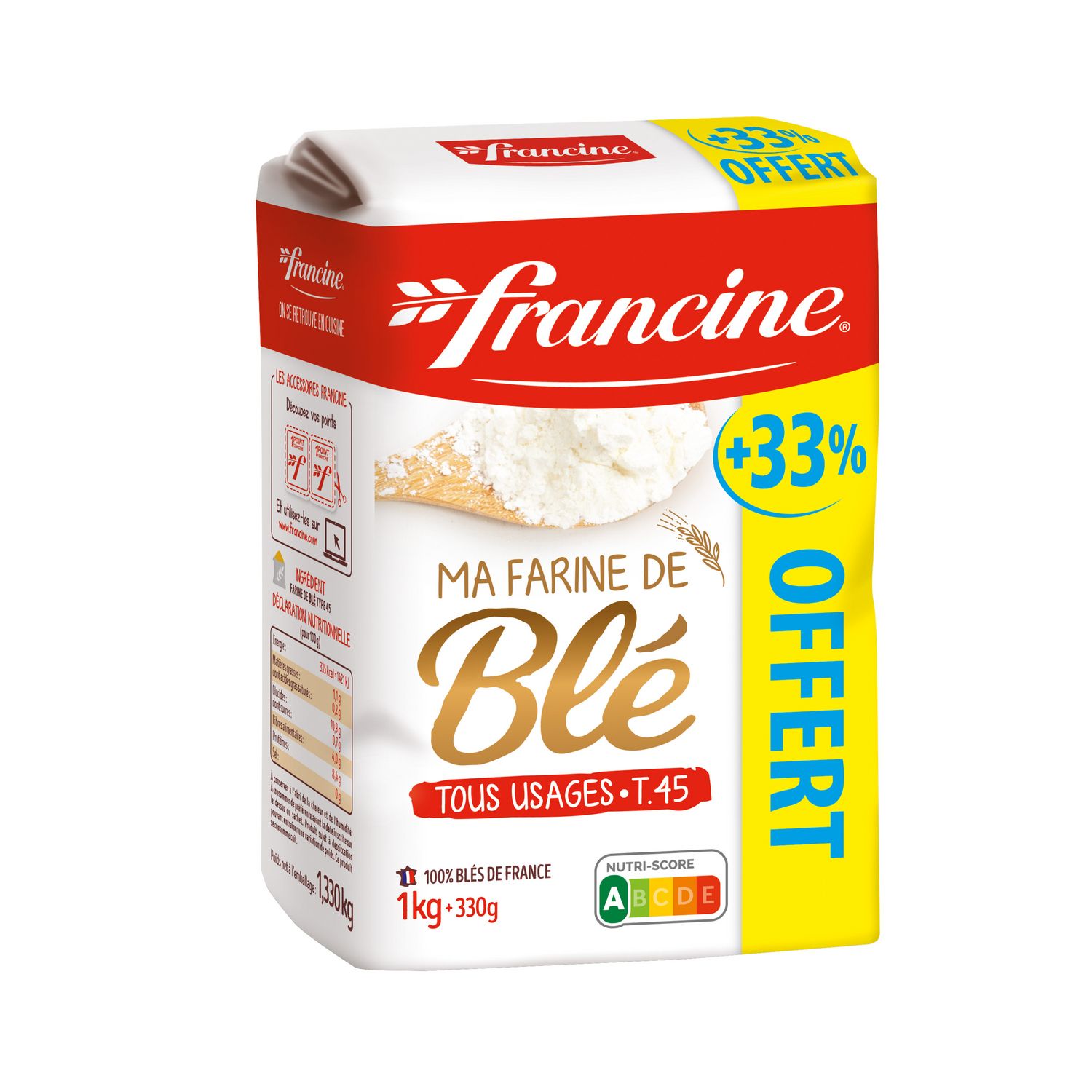 Francine Farine de blé, type 45, tous usages, 100 % blé de France