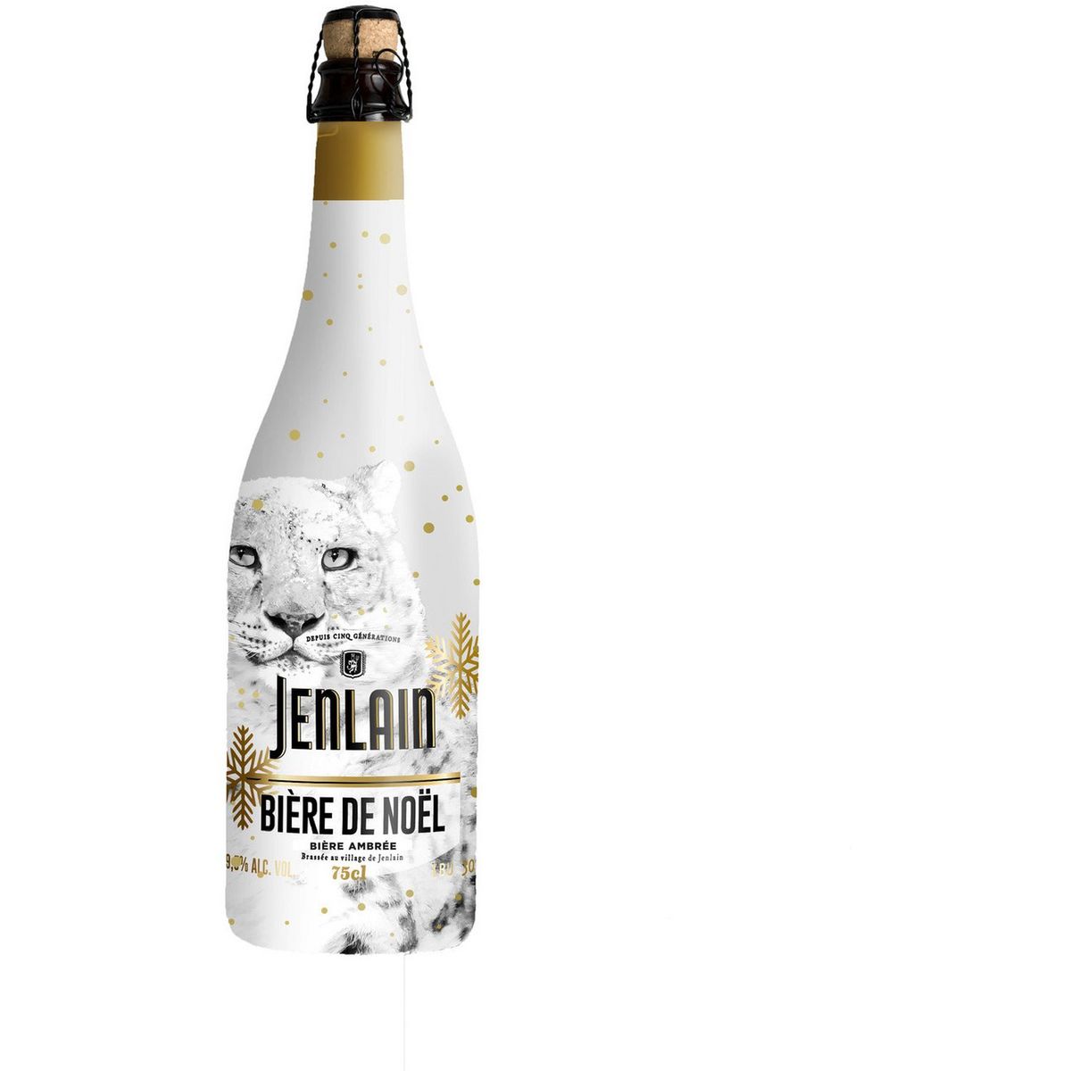 JENLAIN Bière ambrée de Noël non filtrée 9.5% 75cl pas cher