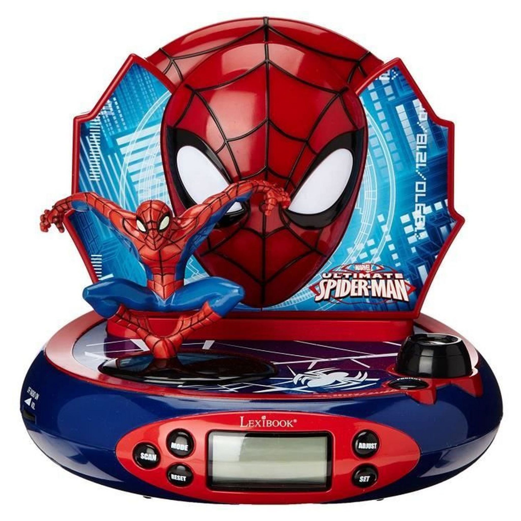 LEXIBOOK Radio Réveil Projecteur Spider-Man RP500SP Bleu Rouge pas cher 