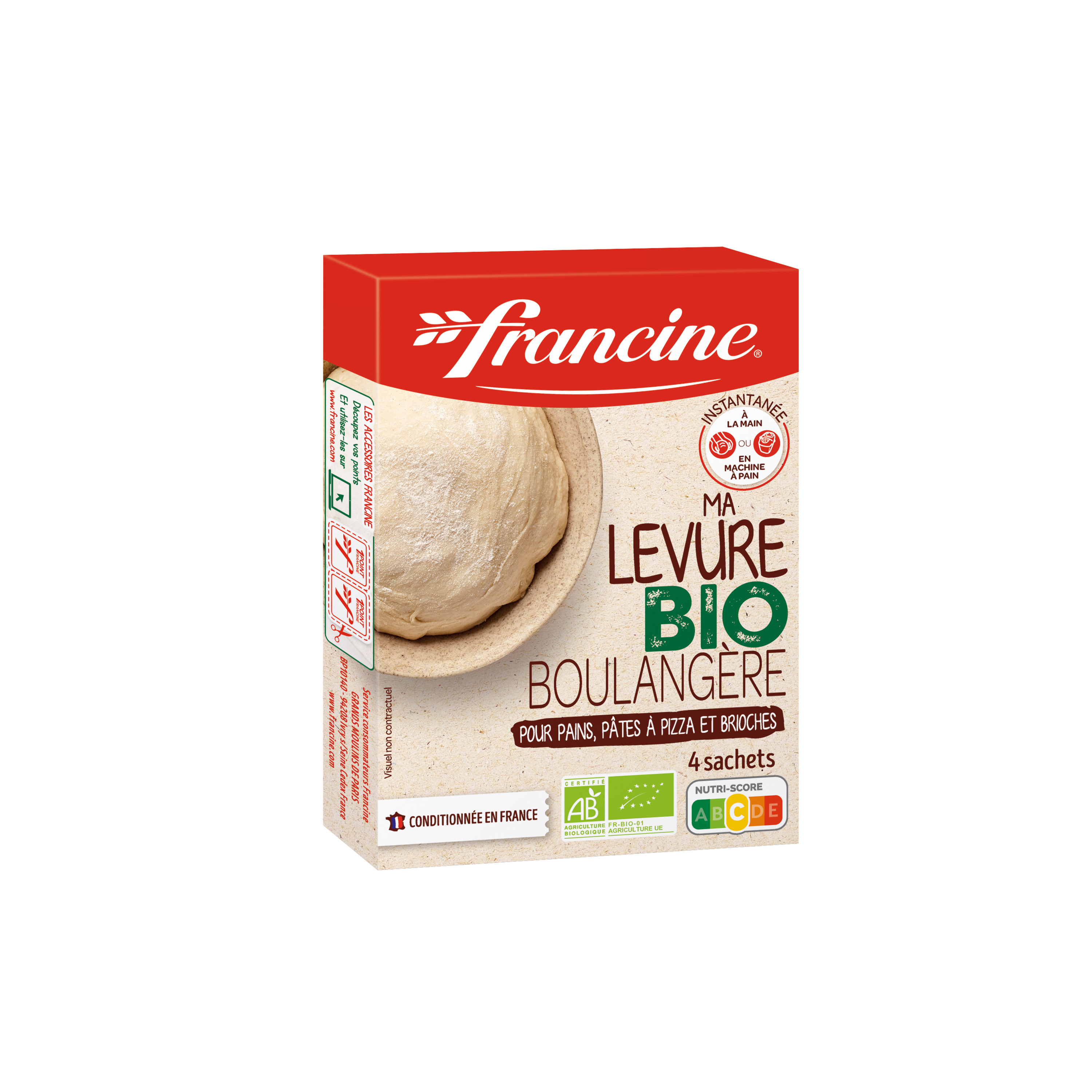 Auchan levure de boulangerie pains & brioches 6 sachets de 5 g