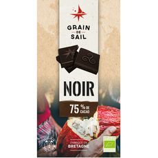 GRAIN DE SAIL Tablette de chocolat noir 75% cacao bio 100g