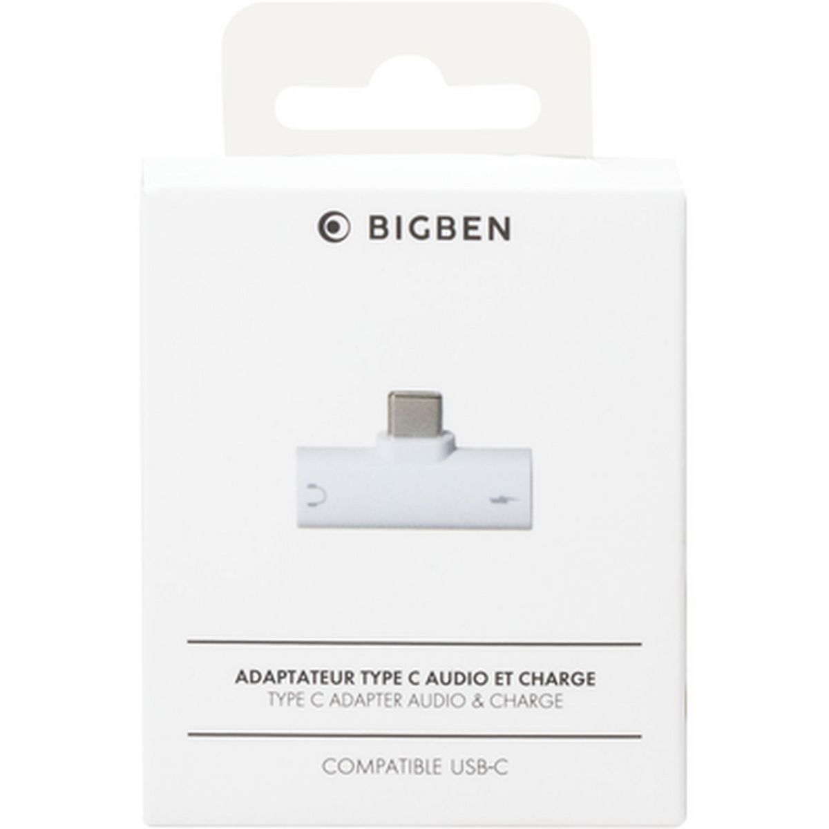 Bigben Adaptateur USB-C/Jack 3,5mm Blanc