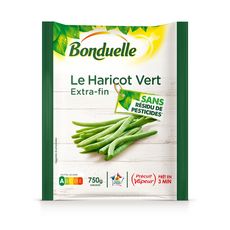BONDUELLE Haricot vert extra-fin sans résidu de pesticides 3-4 portions 750g