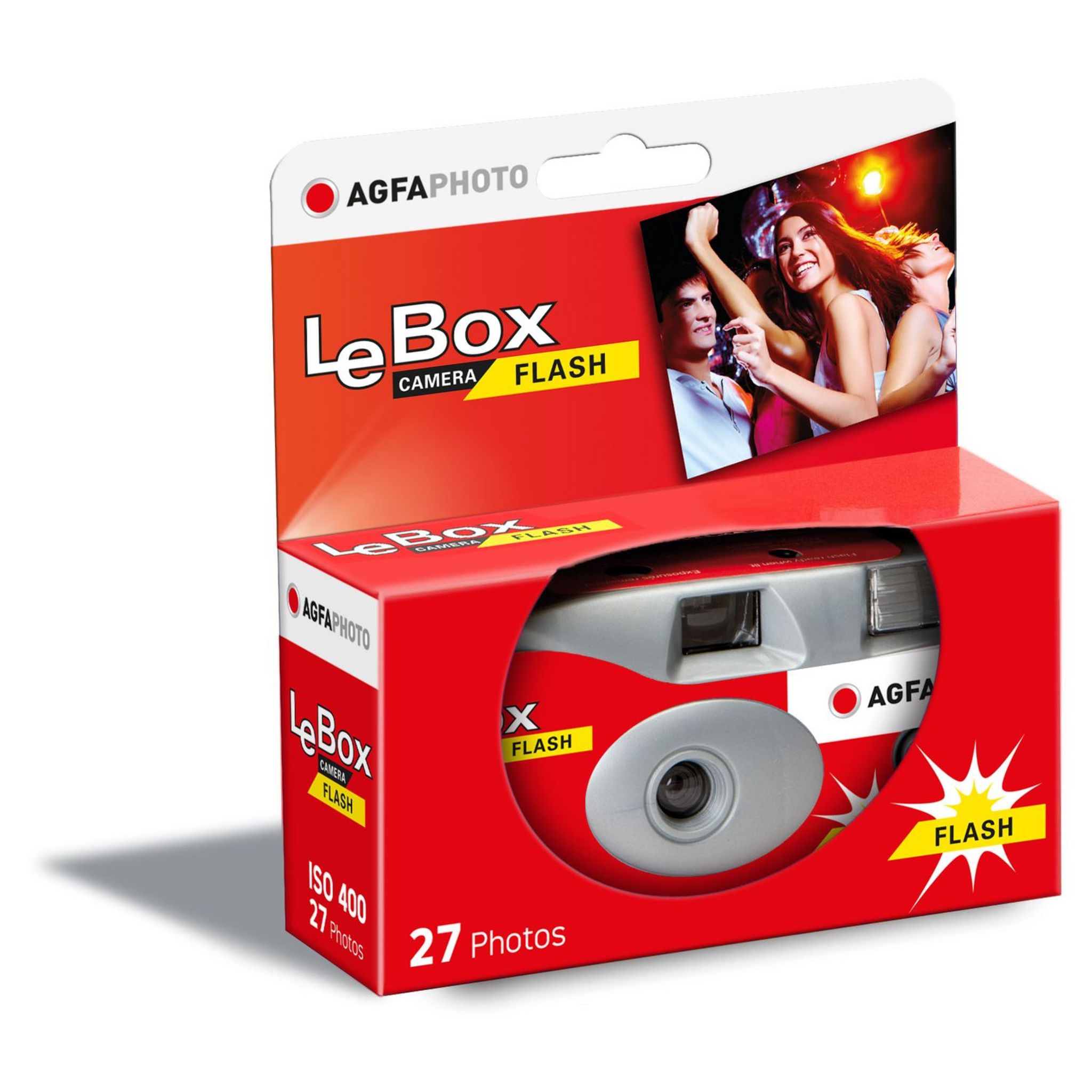 AGFA Appareil photo jetable LeBox FLASH Rouge 27 photos pas cher 