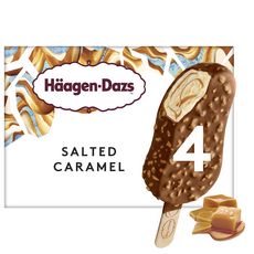 HAAGEN DAZS Bâtonnet glacé caramel beurre salé enrobé chocolat au lait 4 pièces 280g