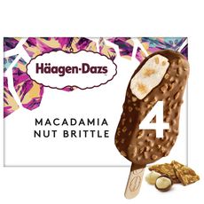 HAAGEN DAZS Bâtonnet glacé vanille Macadamia enrobé chocolat lait 4 pièces 280g