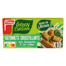 FINDUS Green Cuisine Bâtonnet végétal croustillant aux épinards et à la crème 2 portions 284g