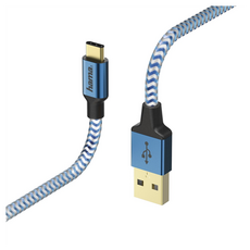 HAMA Câble USB C USB A  Reflect Bleu 1.5m