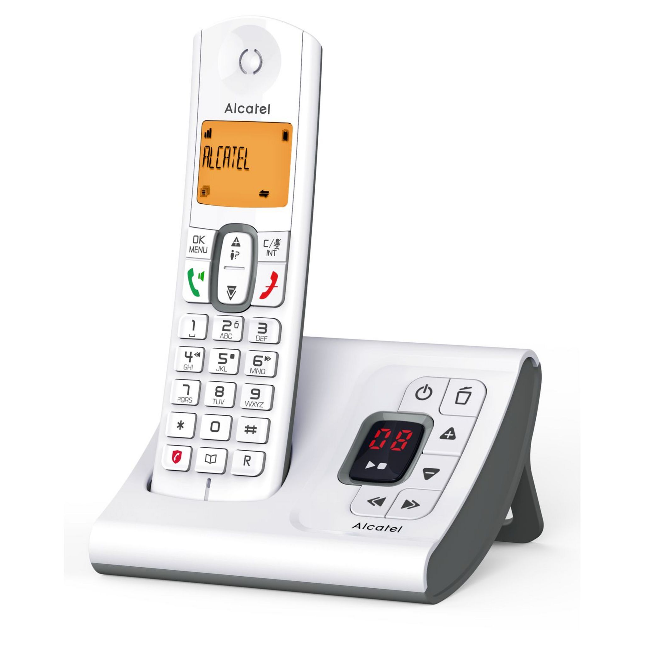 Téléphone fixe sans fil Alcatel F670 Duo Blanc - Téléphone sans fil