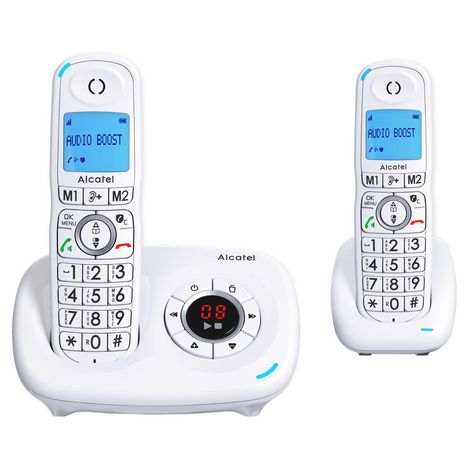 ALCATEL Téléphone sans fil - XL585 Voice Duo - Répondeur - Blanc pas cher 