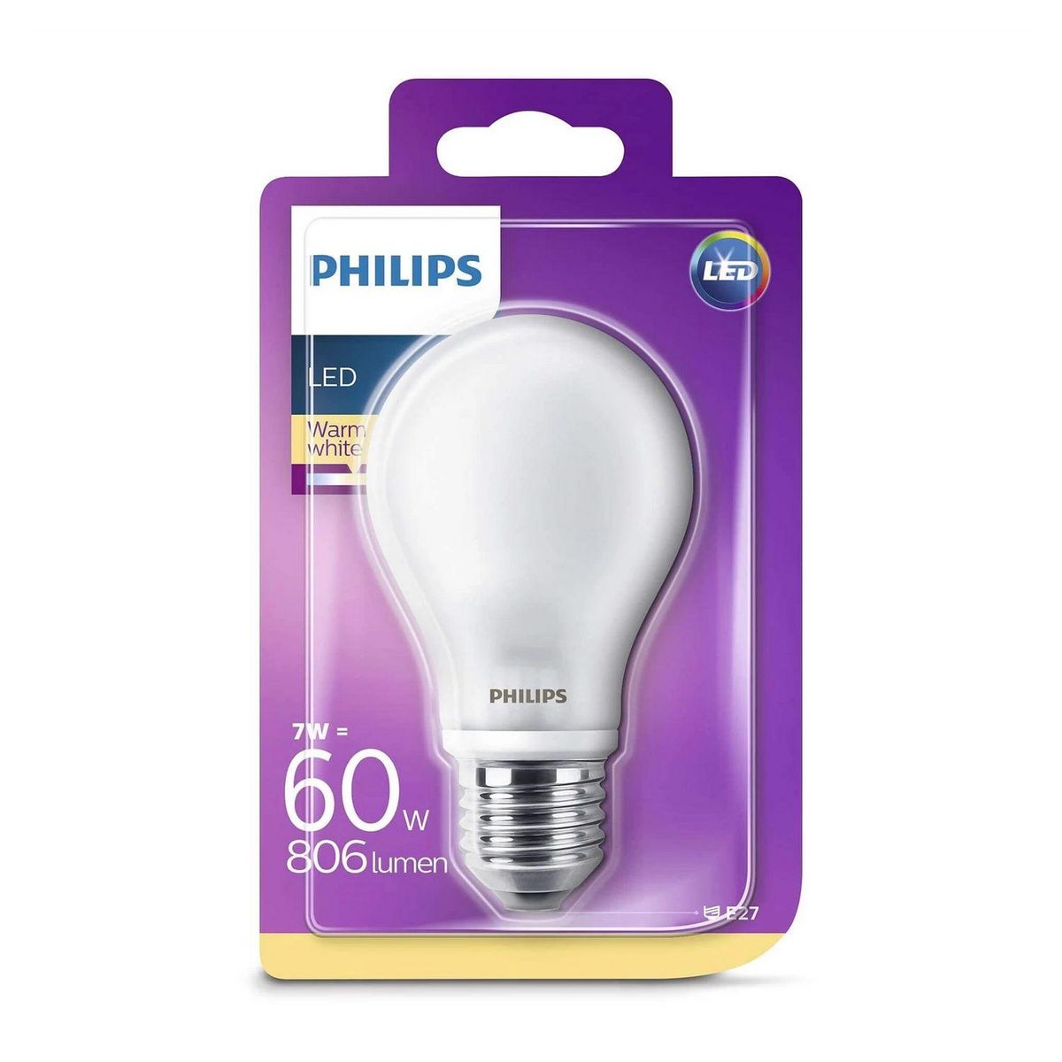 Ampoule LED A60 E27 8W=60W 2700K chaud WW 806lm avec détecteur de mouvement  Philips - Vente en ligne de matériel électrique